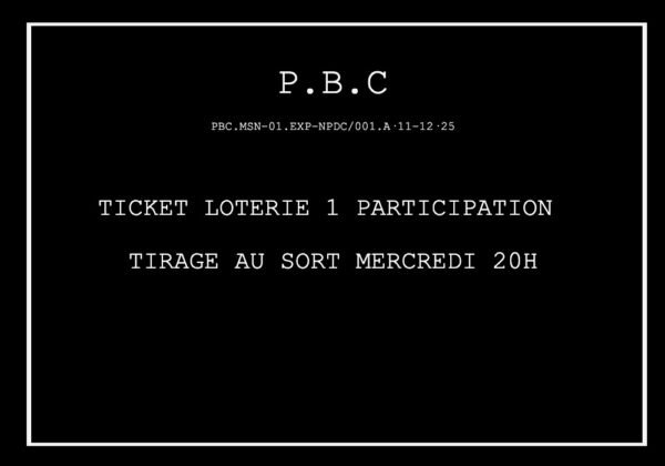 TICKET LOTERIE *1